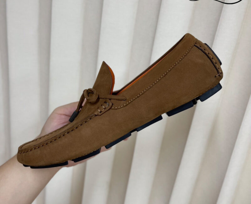 Giày Lười Louis Vuitton Driver Moccasins Moka Da Lộn