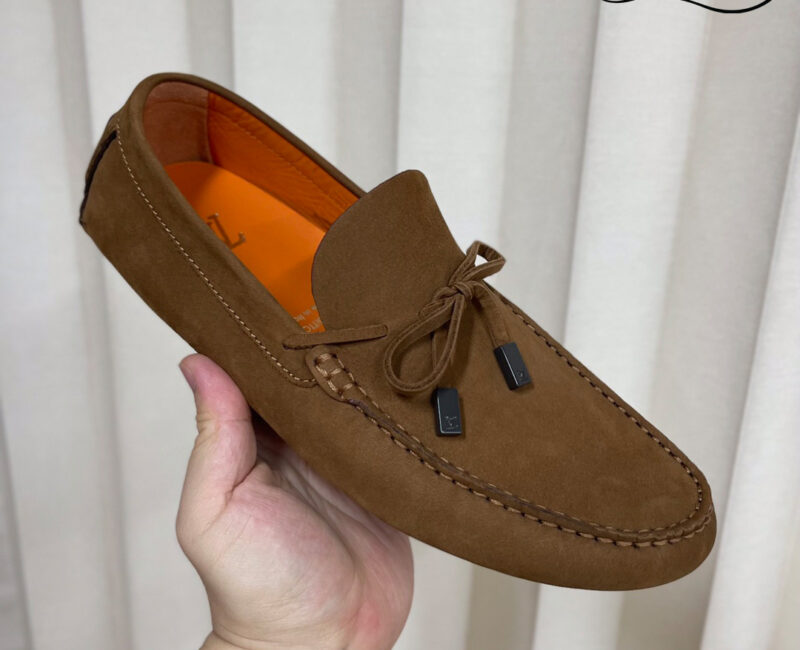 Giày Lười Louis Vuitton Driver Moccasins Moka Da Lộn