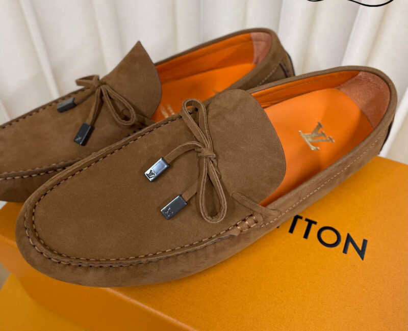 Giày Lười Louis Vuitton Driver Moccasins Moka Da Lộn