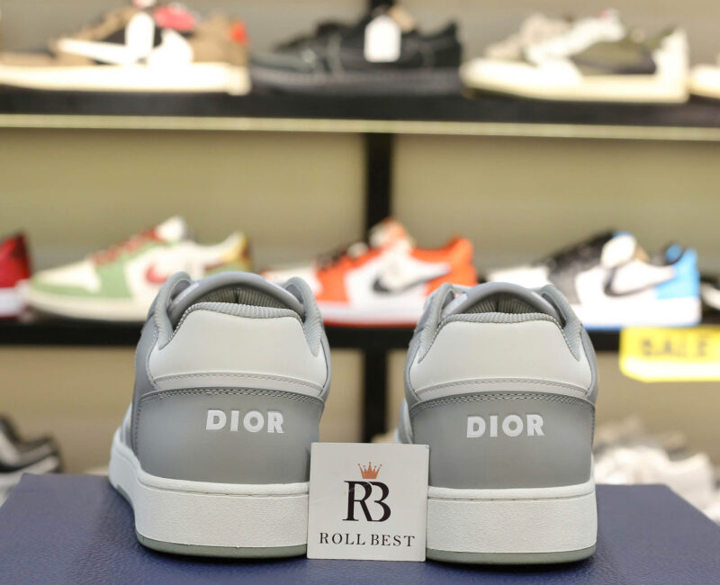 Giày Dior B27 Low Gray Smooth Da Bê White Dior Oblique Galaxy Like Auth