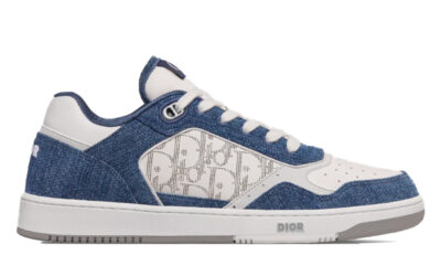 Giày Dior B27 Low White Smooth Calfskin Blue Denim White Dior Oblique Galaxy