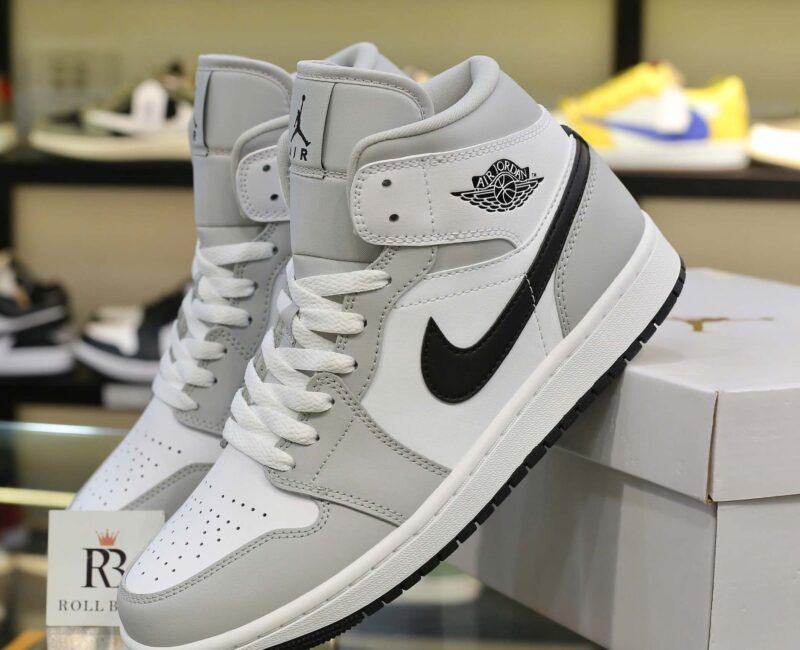 Giày Air Jordan 1 Mid Grey Fog And Light Smoke Grey Best Quality