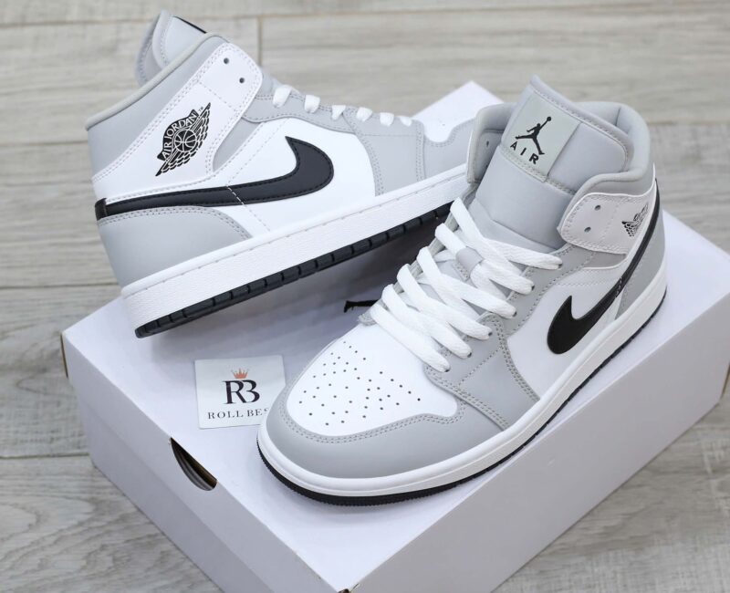 Giày Air Jordan 1 Mid Grey Fog And Light Smoke Grey Best Quality