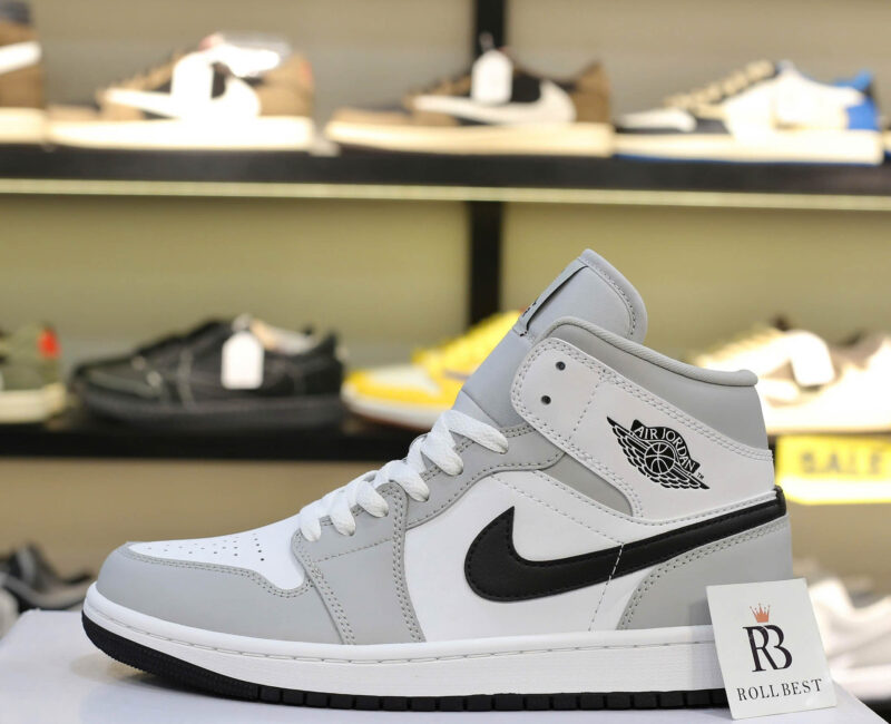 Giày Air Jordan 1 Mid Grey Fog And Light Smoke Grey Best Quality