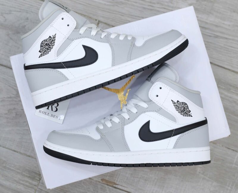 Giày Air Jordan 1 Mid Grey Fog And Light Smoke Grey Best Quality