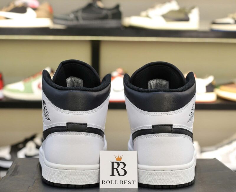 Giày Nike Air Jordan 1 Mid “White/Black” Best Quality