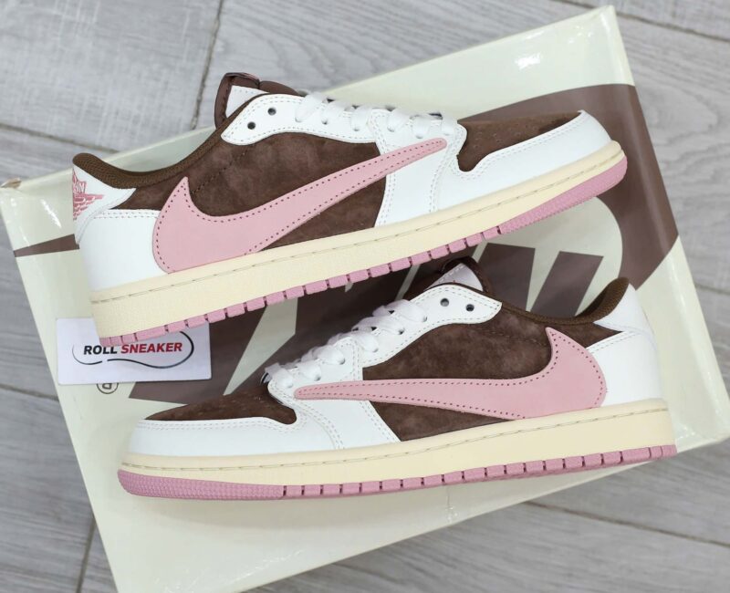 Giày Nike Travis Scott J1 LOW, DARK PONY PINK Like Auth