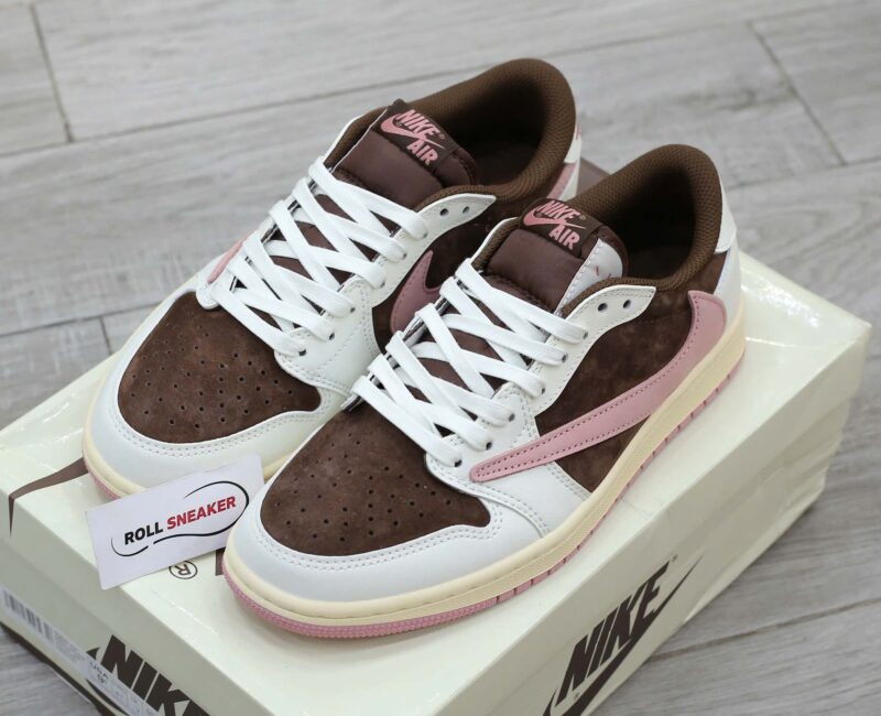 Giày Nike Travis Scott J1 LOW, DARK PONY PINK Like Auth