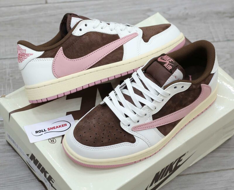 Giày Nike Travis Scott J1 LOW, DARK PONY PINK Like Auth