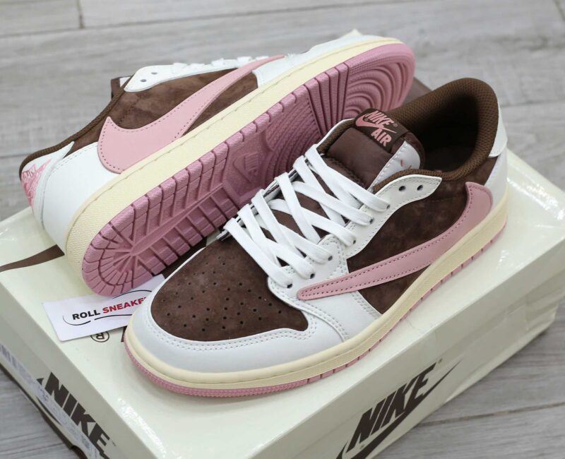 Giày Nike Travis Scott J1 LOW, DARK PONY PINK Like Auth