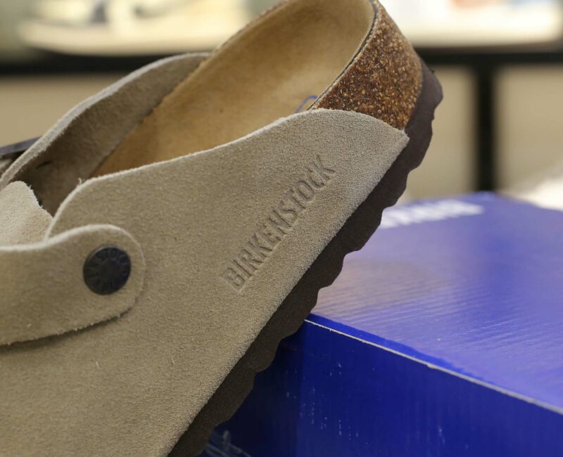 Dép Birkenstock Boston Soft Footbed Suede Dark Grey Xám Xi Măng