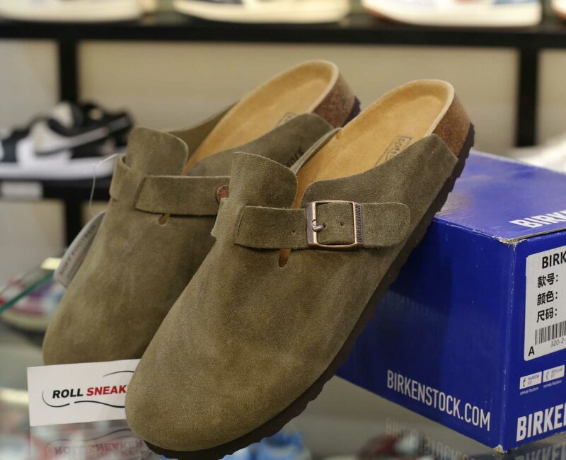 Dép Birkenstock Boston Soft Footbed Taupe Màu Xám