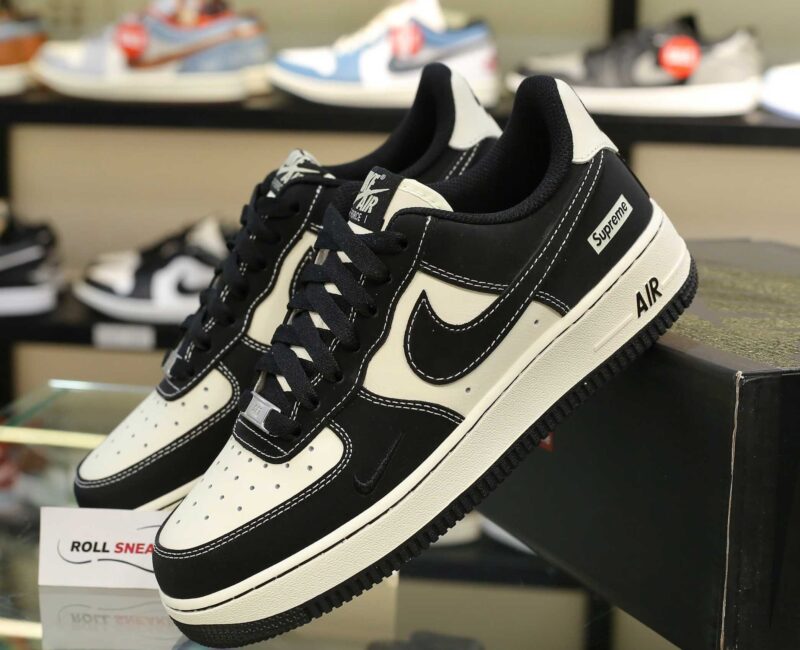 Giày Air Force 1 Supreme Black White Like Auth