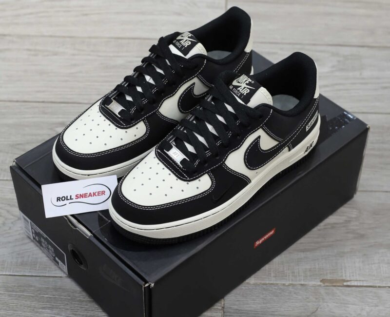 Giày Air Force 1 Supreme Black White Like Auth