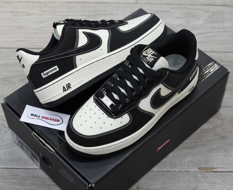 Giày Air Force 1 Supreme Black White Like Auth