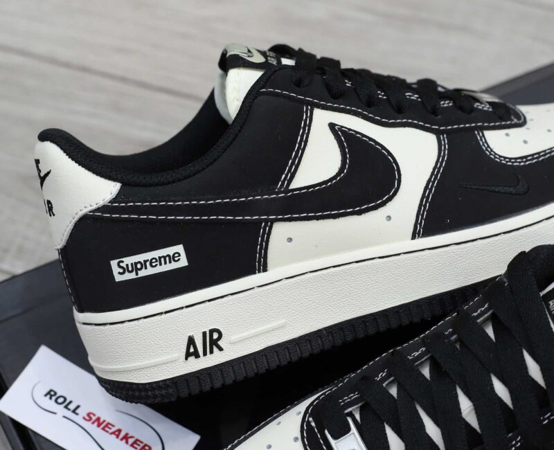 Giày Air Force 1 Supreme Black White Like Auth