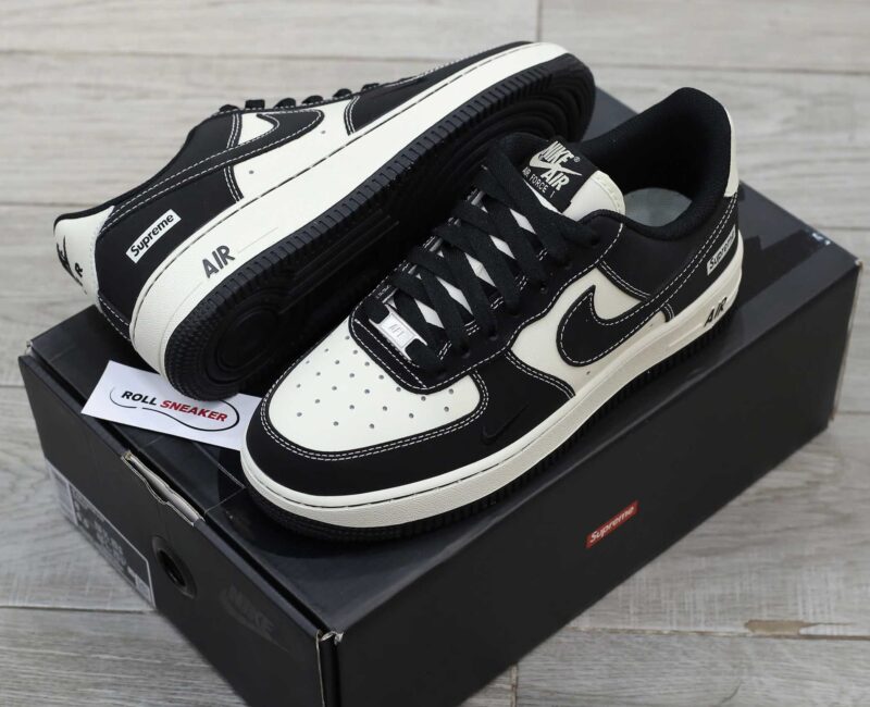 Giày Air Force 1 Supreme Black White Like Auth