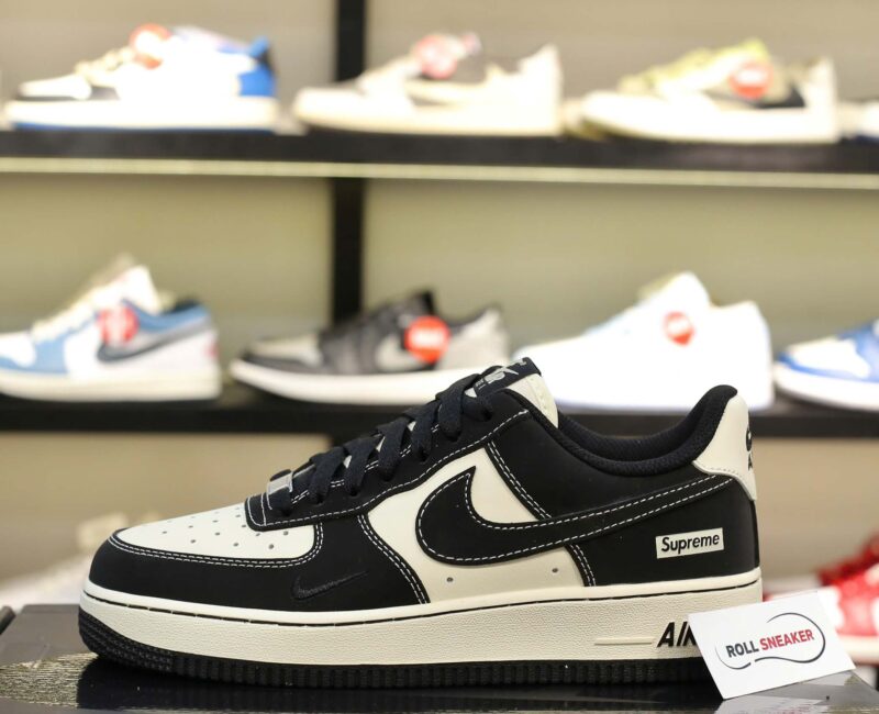 Giày Air Force 1 Supreme Black White Like Auth