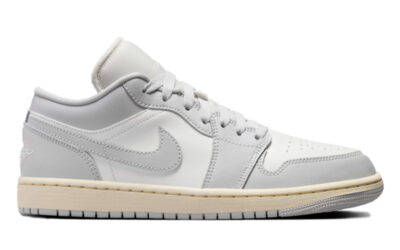 Giày Nike Air Jordan 1 Low Light Grey Sail Real