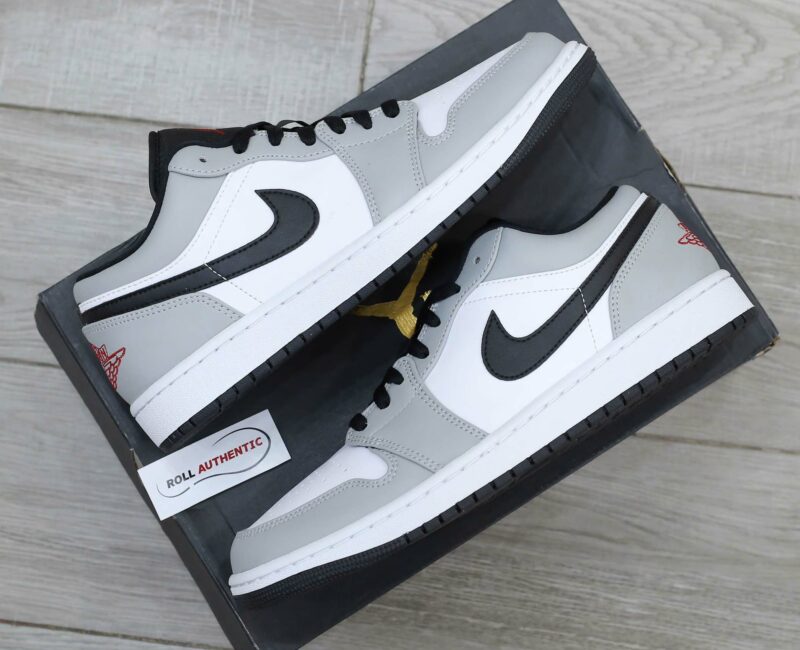 Giày Nike Air Jordan 1 Low Light Smoke Grey Real