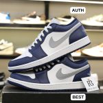 Giày Nike Air Jordan 1 Low ‘Midnight Navy Wolf Grey’ Best Quality