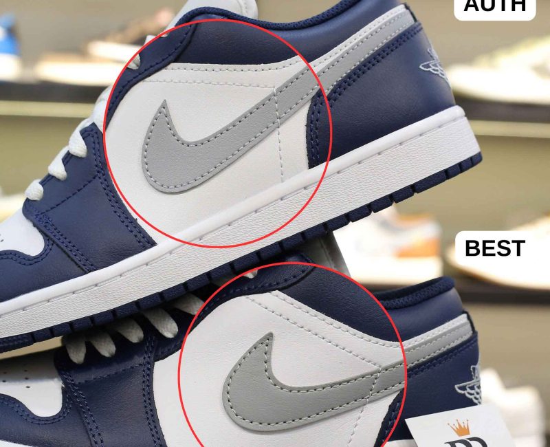 Giày Nike Air Jordan 1 Low ‘Midnight Navy Wolf Grey’ Best Quality