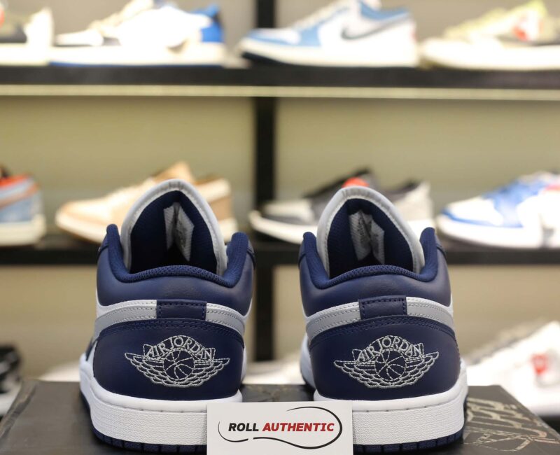 Giày Nike Air Jordan 1 Low ‘Midnight Navy Wolf Grey’ Real