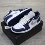 Giày Nike Air Jordan 1 Low ‘Midnight Navy Wolf Grey’ Real