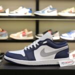 Giày Nike Air Jordan 1 Low ‘Midnight Navy Wolf Grey’ Real