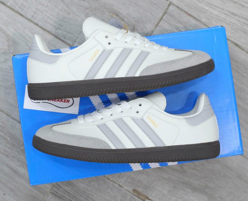 Giày Adidas Samba OG White Grey Trắng Xám Like Auth