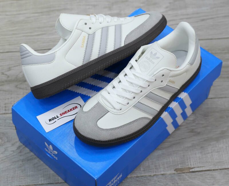 Giày Adidas Samba OG White Grey Trắng Xám Like Auth