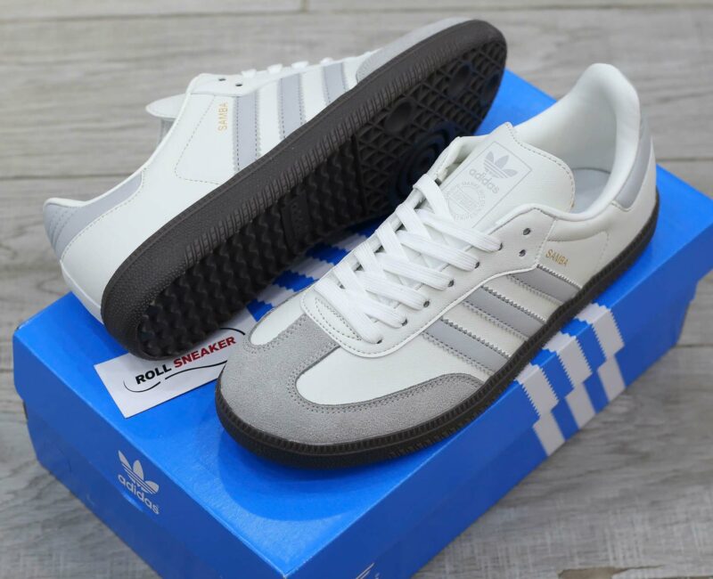 Giày Adidas Samba OG White Grey Trắng Xám Like Auth