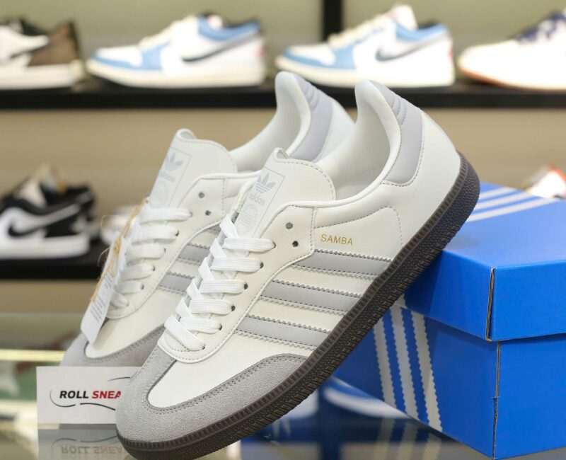 Giày Adidas Samba OG White Grey Trắng Xám Like Auth