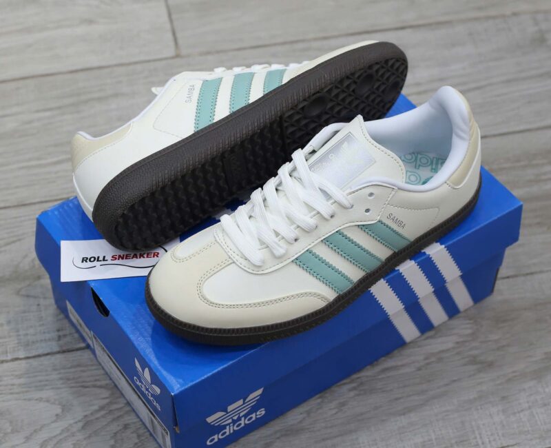 Giày Adidas Samba OG ‘ White Hazy Green’ Like Auth