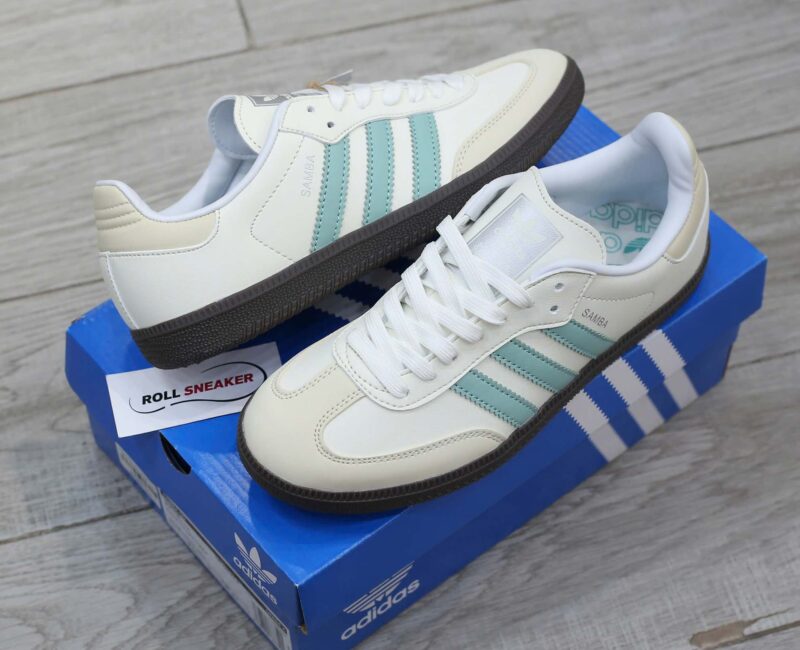 Giày Adidas Samba OG ‘ White Hazy Green’ Like Auth