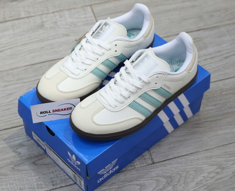 Giày Adidas Samba OG ‘ White Hazy Green’ Like Auth