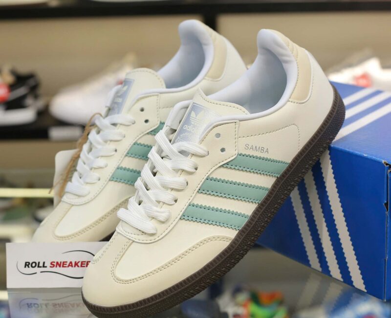 Giày Adidas Samba OG ‘ White Hazy Green’ Like Auth