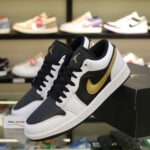 Giày Nike Air Jordan 1 Low Gold Swoosh Real