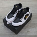 Giày Nike Air Jordan 1 Low Gold Swoosh Real