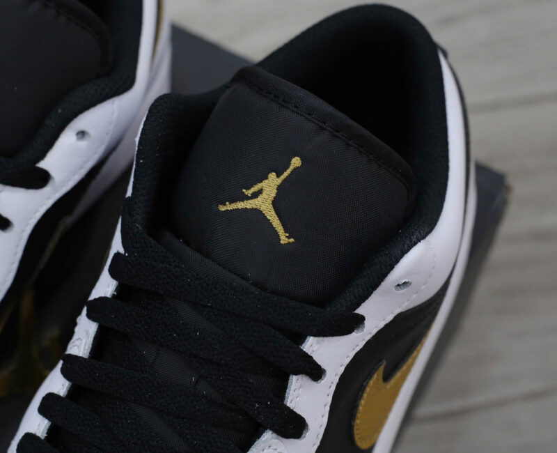 Giày Nike Air Jordan 1 Low Gold Swoosh Real