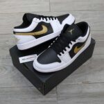 Giày Nike Air Jordan 1 Low Gold Swoosh Real