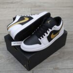 Giày Nike Air Jordan 1 Low Gold Swoosh Real