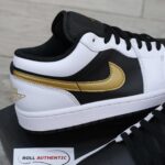 Giày Nike Air Jordan 1 Low Gold Swoosh Real