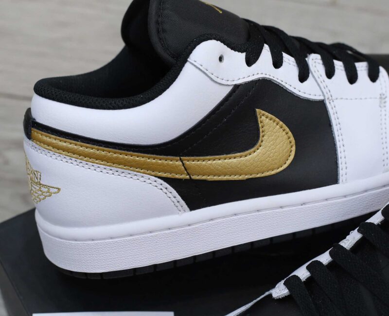 Giày Nike Air Jordan 1 Low Gold Swoosh Real