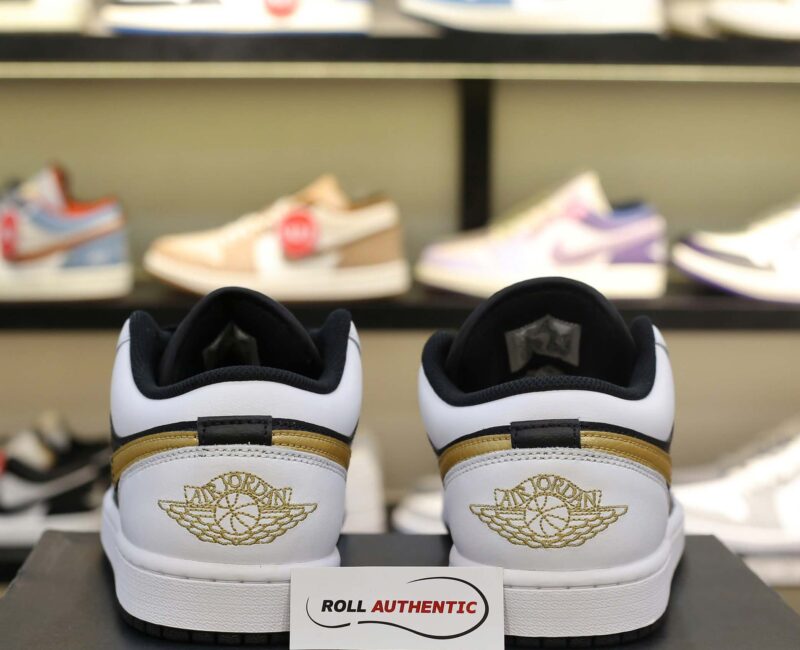 Giày Nike Air Jordan 1 Low Gold Swoosh Real