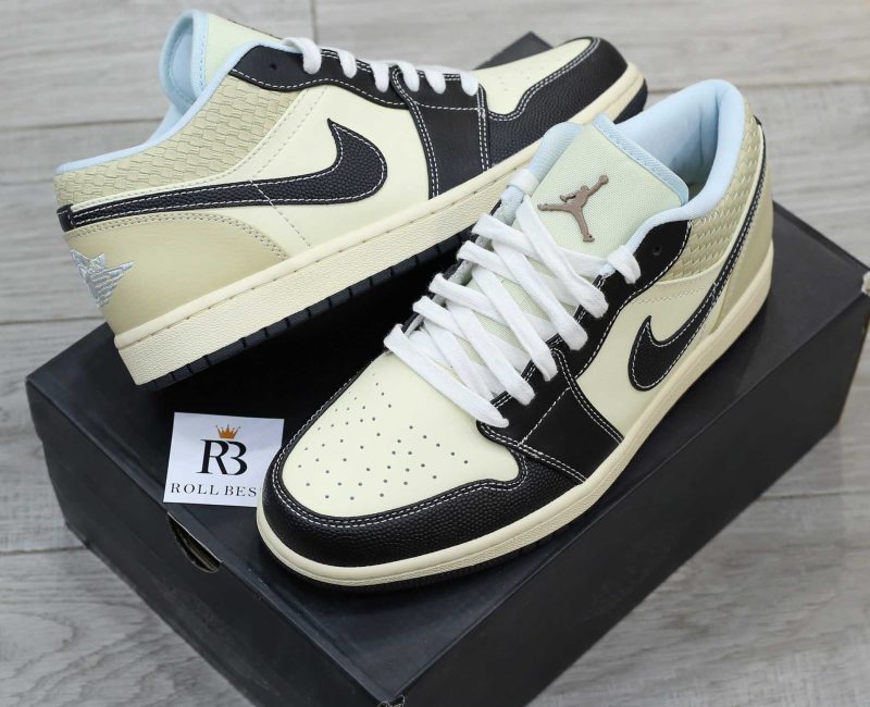 Giày Nike Air Jordan 1 Low SE Coconut Milk Black Muslin Best Quality