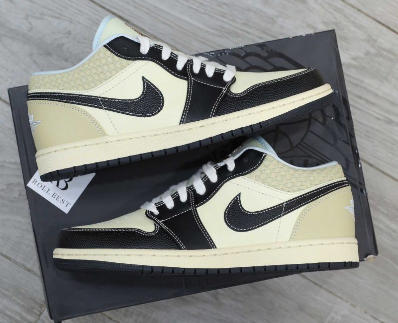 Giày Nike Air Jordan 1 Low SE Coconut Milk Black Muslin Best Quality