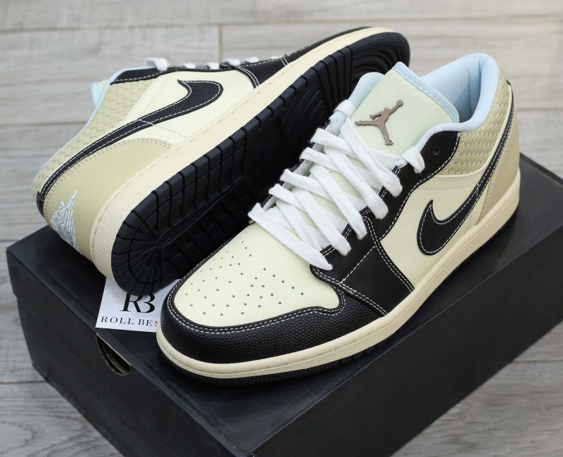 Giày Nike Air Jordan 1 Low SE Coconut Milk Black Muslin Best Quality