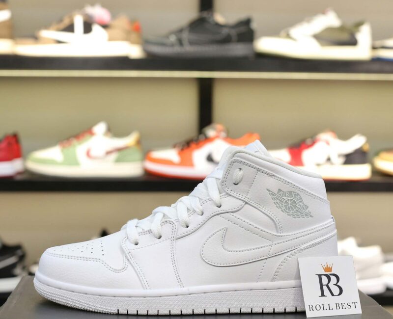 Giày Nike Air Jordan 1 Mid Triple White Best Quality