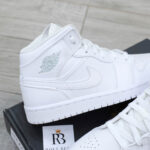 Giày Nike Air Jordan 1 Mid Triple White Best Quality